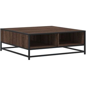 vidaXL Salontafel - 80x80x30 cm - Bruin Eiken en Metaal Salontafel - Salontafels - Bijzettafel - Banktafel