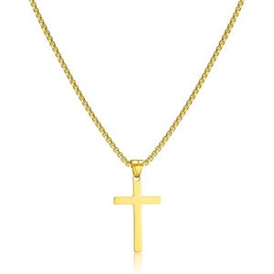 Kruis Ketting Heren - Goud/Zilver | Roestvrijstalen Hanger Voor Christelijke Sieraden