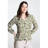 Cassis Geknoopte blouse met bloembaadjesmotief