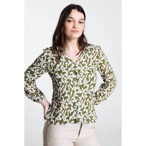 Cassis Geknoopte blouse met bloembaadjesmotief