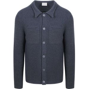 Suitable Cardigan Boiled Wool Blauw - Maat XXL - Heren - Vest met rits voor Mannen