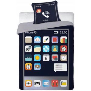 Kinderbeddengoed Katoen Telefoon 160x200 - Lichtgevend in Donker