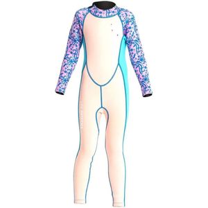 Nivard Wetsuit Kinderen - Swimsuit - Shorty - Surfpak - Duikpak - Lange Mouw - Zwemsuit - Paars - 2-3y