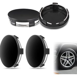 Pack of 4 60 mm Hub Caps - Zwarte Universele Wiel - Duurzame Velgdeksel voor de meeste Auto Modellen - Geschikt voor Auto Accessoires