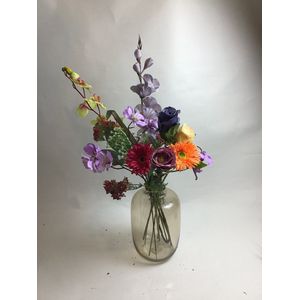 Zijden Boeket – 70-80 cm hoog – housewarming cadeau – moederdag cadeautje – moederdag cadeau voor mama – cadeau vrouw – DIY – Lente – Exclusief vaas – Plukboeket - Veldboeket – Kunstbloemen - nep bloemen - nepbloemen - kunstplanten