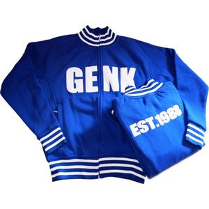 Blauwe retro jas Genk 'est 1988' maat XL