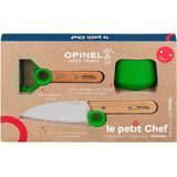 Opinel Le Petit Chef Kinderkeukensetje Groen - 3-delig - Koksmes, Vingerbeschermer en Dunschiller