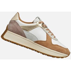 GEOX - Amabel - Sneakers - Wit/Abrikoos - Leer