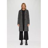 s.Oliver - Lange Jas - Tussenjas - Ruitmotief - Regular Fit, Knoopsluiting, Licht Verwarmend
