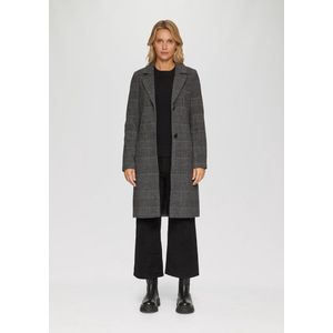 s.Oliver - Lange Jas - Tussenjas - Ruitmotief - Regular Fit, Knoopsluiting, Licht Verwarmend