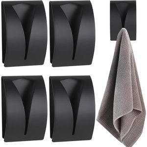 4 stuks zelfklevende handdoekklemmen, handdoekhaken, theedoekenhouder, zonder boren, wandhaken, keuken van roestvrij staal, haken, handdoekklem voor keuken, badkamer, toilet