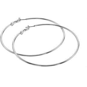 Behave - Oorbellen - Oorringen - Dames - Zilverkleur - Grote Oorbellen - Hoop Earrings - 8 cm