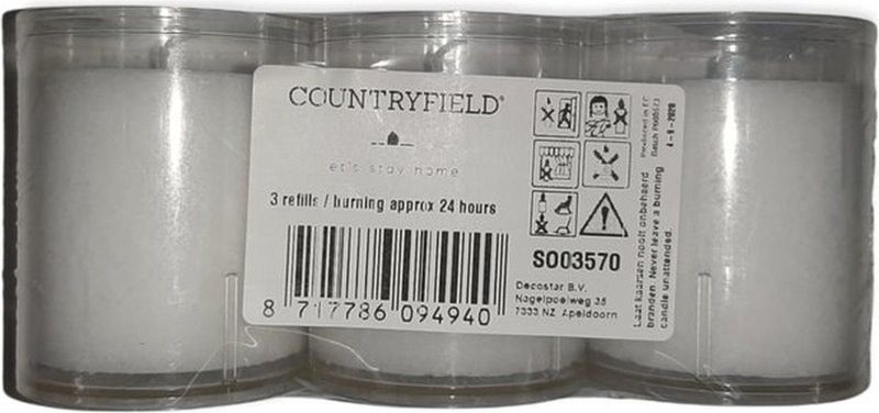 Countryfield set van 3 kaarsjes