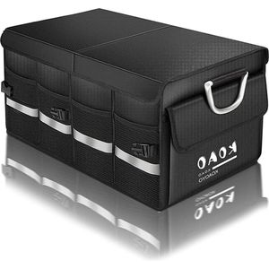 Kofferbaktas - Praktische Kofferbakorganizer met Deksel - Waterdicht en Antislip - Opvouwbaar - Aluminium Handgrepen - Reflecterende Strepen Auto organizer