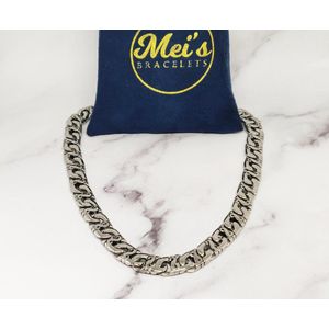 Mei's | Lacy Mariner Chain ketting | mannen ketting / sieraad mannen / ketting heren | Stainless Steel / 316L Roestvrij Staal / Chirurgisch Staal | 50 cm / zilver