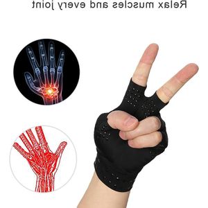 Compressiehandschoenen voor artritis - verlicht reumatoïde handpijn - anti-oedeem - magnetisch - 2 kleuren (zwart)