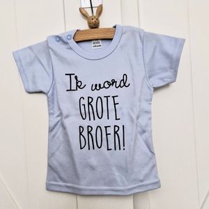 Shirt Aankondiging zwangerschap Ik word grote broer | lange mouw | licht blauw maat 74 zwangerschap aankondiging bekendmaking Baby big bro brother