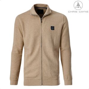 Chris Cayne vest - maat M - donkerblauw - structuur - vest met rits - zijzakken - mode - jacquard - gemeleerd