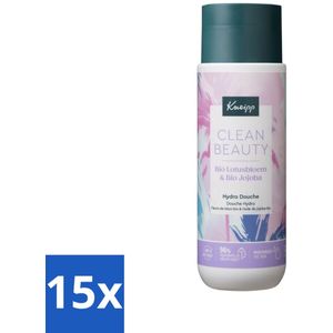 15 x Kneipp - Douchegel - Clean Beauty - Lotus & Jojoba - 200 ml - Douchegel - Natuurlijke Douchegel - Biologische Douchegel - Lotus Douchegel - Jojoba Douchegel