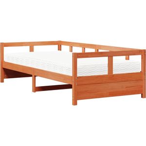 vidaXL - Slaapbank - met - matrasx200 - cm - massief - grenenhout - wasbruin