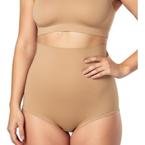 Corrigerende High Waist Slip Voor Dames - Corrigerende Onderbroek - Beige - Ultrazacht - Corrigerend Ondergoed Dames - Naadloos Ondergoed Dames - Seamless Ondergoed Dames - Corrigerende String - Shapewear Dames
