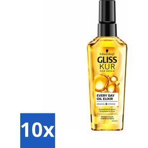 10 x Gliss - Hair Repair - Oil Elixer - Ultiem Haarherstel en Glans - Keratine - Haarverzorging - Haar Elixer - Haarbreuk Verminderen