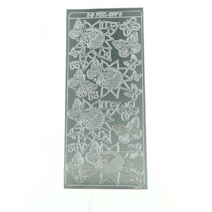 Zilveren Stickervel 2097 Vlinders & Zonnebloemen