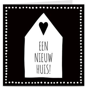 EEN NIEUW HUIS | kaart / wenskaart met envelop | verhuizing / nieuwe woning / verhuisd