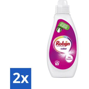 2 x Robijn - Color - Vloeibaar Wasmiddel - Pink Sensation - 14 Wasbeurten - 700 ml - Wasmiddel - Gekleurde Was - Wasverzachter - Wasgeur - Vlekkenverwijderaar