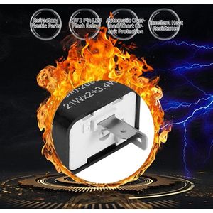 2 pinnen knipperrelais 12 V universeel elektronisch verstelbaar LED knipperlicht motorfiets zwart
