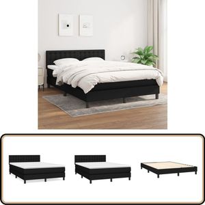 vidaXL Boxspring - Zwart - 140x190 cm - Inclusief Matras Boxspringbed - Slaapcomfort - Boxspring - Tweepersoonsbed - Zitzakken