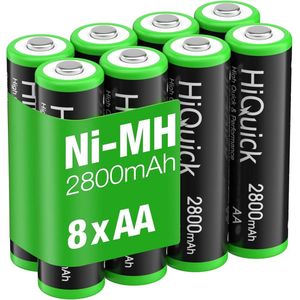 HiQuick Oplaadbare AA Batterijen 2800 mAh 1.2V - Duurzame Ni-MH AA Batterijen