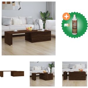 vidaXL Salontafel 150x50x35 cm bewerkt hout bruineikenkleurig - Tafel - Inclusief Houtreiniger en verfrisser