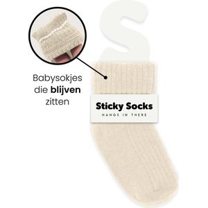 Sticky Socks - babysokjes van 100% biologisch katoen - Cloudy- 6-12M -zakken niet af door antislipzone binnen in - duurzaam-