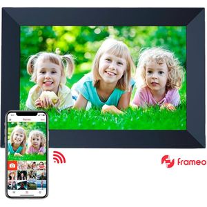 Digitale Fotolijst met WiFi - Fotokader - Frameo App Fotolijsten - Digitaal Fotolijstje - Full HD 10.1 inch - IPS Touchscreen – Android & IOS - 16GB - Zwart