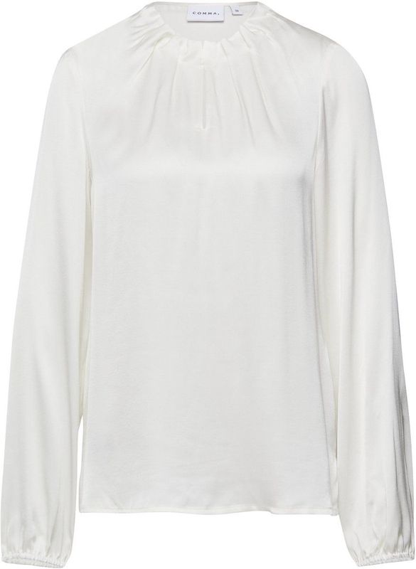 COMMA - Blouse - Wit - Blouseshirt - Lange Mouw - Effen