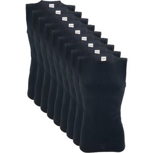 9 stuks SQOTTON A-shirt - O-neck - mouwloos - Zwart - Maat XL