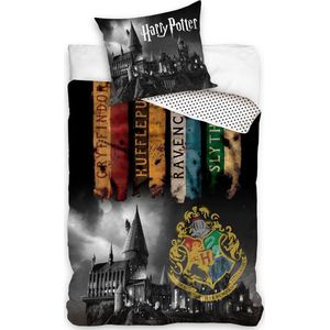 Harry Potter Dekbedovertrek Zweinstein - Eenpersoons - 140 x 200 cm - Katoen
