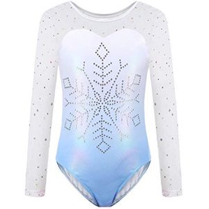 Gymnastiekpak voor Meisjes - Blauw met Lange Mouwen | Tankshirt | Turnpakje | Balletpakje | Dansoutfit