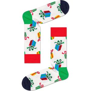 Happy Socks - Happy Holiday Christmas - Present - Wit Multi - Unisex - Maat 41-46
