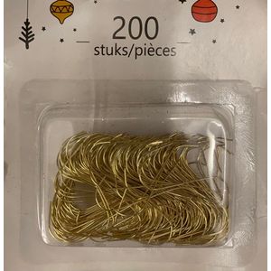 Kerstbalhaakjes / kerstboomhaakjes goud 200 stuks - Kerstballen ophangen haakjes - kerstversiering - christmas tree hooks - hooks - kerstbalhaak -