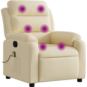 vidaXL - Massagestoel - Crèmekleurig - Handmatige Relaxfunctie - Vibratiefunctie