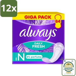 Always - Inlegkruisjes - Normal - 84 Inlegkruisjes - Voordeelverpakking - 12 stuks - Incontinentie - Bescherming