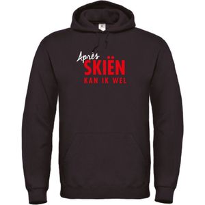 Wintersport hoodie zwart XL - Après skien kan ik wel - soBAD. | Foute apres ski outfit | kleding | verkleedkleren | wintersporttruien | wintersport dames en heren