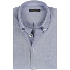 Steppin' Out Overhemd Oxford Melange Blauw - Maat 3XL - Heren - Casual Shirt