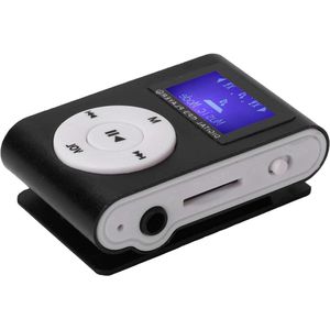 Draagbare Mini-Clip MP3-Speler met LCD-Display voor Wandelen en Hoofdtelefoon (Zwart)