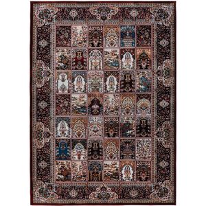Wasbaar Vloerkleed | Tapijt | Dunya | Patchwork | Rood | 80x150 cm