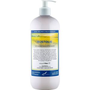 Rijstolie 1 liter met witte pomp - 100% natuurlijk - biologisch en koud geperst