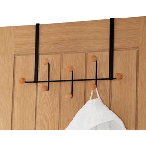 My Ninki ® Stijlvolle Deurkapstok met 8 Houten Haken voor Optimaal Ruimtegebruik en Moderne Look
