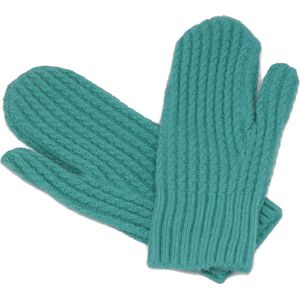Petrol dames wanten gebreid - basic wanten voor vrouwen - gekleurde handschoenen - one size - acryl - blauwe wanten - STUDIO Ivana